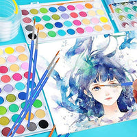 Juego de pinceles de pintura para artistas, pinceles planos de nailon, para óleo, acuarela, arte, modelos, pintura de uñas, pintura de roca, kits de pinceles para profesionales y niños, 30 unidades, color azul - Arteztik
