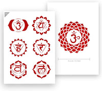 QBIX Chakra Stencil - All Chakras Stencil - Yoga, Meditation Stencil - A4 Size - Reusable Kids Friendly DIY Stencil for Painting, Baking, Crafts, Wall, Furniture - Arteztik
