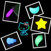 Glow in The Dark Pigment Powder with UV Lamp, Luminous Powder Self Glowing Dye for Painting Crafts Epoxy Resin DIY Nail Art, Festivals, Theme Party, Halloween (0.7oz Each) - 12 Color - Arteztik
