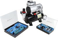 Kit de aerógrafo Timbertech ABPST06, potente compresor de aerógrafo 1/6 HP con 2 kits de pistola de aerógrafo para aerógrafo, maquillaje, estudios de uñas y tatuajes, hobby - Arteztik
