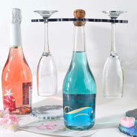 Soporte de silicona para copas de vino, molde de resina para molde de copa, herramienta de epoxi, moldes de silicona, estante para botellas, bandeja de cristal, herramientas de resina, manualidades (2 portavasos + 4 posavasos) - Arteztik
