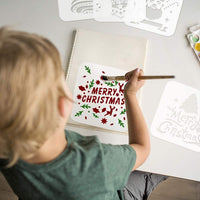Plantilla de Navidad de plástico reutilizable plantilla para pintar en madera DIY Dibujo Pintura Proyectos Artesanía Tela Aerógrafo Plantilla Diario Cuaderno - Arteztik
