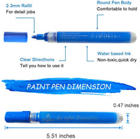 Rotuladores de pintura para pintura de roca, resistentes al agua, de secado rápido, punta de 0.079 in, para tazas de cristal de cerámica de piedra plana, para hacer manualidades de madera, acrílico, juego de 12 colores (12) - Arteztik
