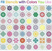 Outivity - 56 plantillas de mandala para pintar sobre madera, rocas, telas, metal, muebles y paredes, flexibles y reutilizables (3,6 x 3,6 pulgadas) - Arteztik
