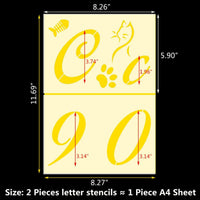 42 Pieces Letter Stencils for Painting on Wood Reusable Plastic Art Craft DIY Stencils with Numbers & Signs Alphabet Stencil Templates with Calligraphy Font Upper and Lowercase Christmas Gift - Arteztik
