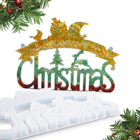 Placa de la puerta de la placa de la resina del silicón del molde de la fundición de epoxy del molde del arte de la herramienta para hacer el ornamento del árbol de navidad DIY Craft fiesta de Navidad escritorio/mesa/decoración - Arteztik

