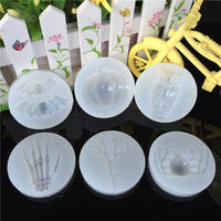 Juego de 7 moldes de silicona de resina KHTAA, moldes de resina para ataúd, incluye moldes para caja de joyas, murciélago, búho, calabaza, araña, manos de calavera, llavero con forma de molde para Halloween - Arteztik

