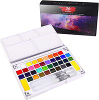 Kits de pintura de acuarela para niños, kits de pintura de colores premium, conjuntos de pintura profesional con 2 pinceles de acuarela, paleta, y estuche de almacenamiento, suministros de arte para pintar regalos para adultos, adolescentes (24 colores) - Arteztik
