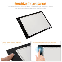 XCSOURCE A4 caja de luz ultra slim LED Light Pad Artcraft tablero de dibujo plantilla Tracing tatuaje Copia mesa Pad con brillo ajustable xc702 - Arteztik
