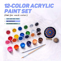 LicLiz Mandala Juego de herramientas de punteado con pintura acrílica de 12 colores y kit de 31 herramientas de pintura - Arteztik
