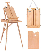 VIVOHOME - Caballete de madera estilo francés, trípode portátil, altura ajustable con caja de bocetos y cajón de almacenamiento - Arteztik
