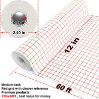 XPCARE Cinta de transferencia para vinilo, 12 pulgadas x 60 pies con rejilla de alineación roja para vinilo adhesivo, cinta de transferencia de vinilo de tamaño mediano para varias máquinas de corte - Arteztik
