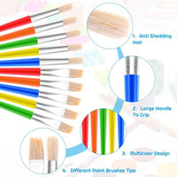 Anezus Pinceles para pintura, pinceles de pintura para niños a granel, 30 brochas de pintura grandes., Multicolores - Arteztik
