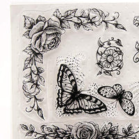 Tikkii - Sellos transparentes con diseño de mariposas para hacer tarjetas y álbumes de recortes, 8.0 x 8.0 in - Arteztik

