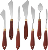 Juego de 7 cuchillos de pintura, rascador de mezcla de acero inoxidable, paleta de cuchillos para suministros de pintura al óleo - Arteztik
