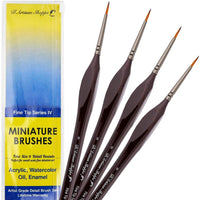 Juego de pinceles de pintura en miniatura. Juego de 4 pinceles de pintura para acuarela acrílica, aceite y martillo de guerra Nail Airplanes Art Craft Game DND Miniatures Figurines - Arteztik
