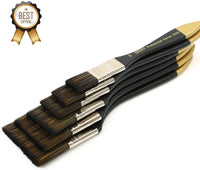 Juego de 6 pinceles de pintura plana para Gesso, barnices, pintura acrílica, acuarela, madera, pared, limpiador de muebles. - Arteztik
