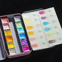 Colores Paul Rubens Artist Grado Acuarela Pasteles Sólidos de Viaje Bolsillo Set Gouache Pintura con Caja de Metal - Arteztik

