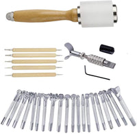 BANYOUR 20 unids cuero estampado herramienta cuero tallado trabajo silla hacer herramientas DIY cuero artesanía sellos conjunto DIY martillo cuchillo giratorio - Arteztik
