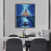 Karyees 16x20In Castle Paint by Numbers Kits Castle DIY Painting by Numbers Castle DIY Canvas Painting by Numbers Acrylic Painting Kits Paint by Numbers for Adult and Kids Castle Painting Picture - Arteztik
