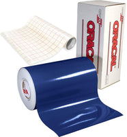 ORACAL 651 Vinilo adhesivo azul oscuro brillante para manualidades, para camuflaje, críquet y silueta, incluye rollo de papel de transferencia transparente (30 pies x 12 pulgadas) - Arteztik
