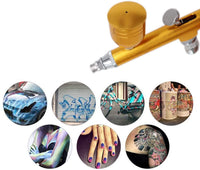 Herramienta de aerógrafo de doble acción de alimentación por gravedad de 0.012 in, boquilla de pulverización para decoración de tartas, pinceles para manicura de uñas con llave de paja. - Arteztik

