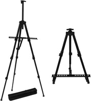 Caballete de artista, caballete de metal de aluminio extra grueso con trípode de 17 a 56 pulgadas de altura ajustable con bolsa portátil para piso/mesa de dibujo y visualización - Arteztik
