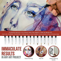 Juego de pinceles de pintura de detalles, 15 pinceles de pintura en miniatura con mango triangular ergonómico, soporte y bolsa de viaje, perfecto para acrílico, aceite, acuarela, arte, escala, modelo, cara, pintura por números - Arteztik
