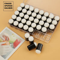 40 piezas / lote de esponja para dedos de espuma con caja de pintura de dedos para manualidades, juego de pintura de dedos, esponja de dibujo, tinta de tiza para dedos - Arteztik
