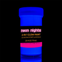 Juego de pinturas acrílicas 2 en 1 que brillan en la oscuridad por neon nights – brilla en la oscuridad y bajo la luz ultravioleta – Juego de 8 pinturas de neón autoluminosas para Halloween – Calidad premium alemana – fosforescente - Arteztik
