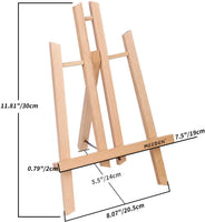Caballete MEEDEN con juegos de lienzo, caballete de mesa de madera de haya de 11.8 in de alto y lienzo estirado de 9.1 x 11.8 in para pintar, manualidades, dibujos, juegos de decoración, paquete de 6 - Arteztik
