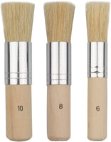 COCODE - Juego de 3 pinceles de madera con cerdas naturales, perfectos para pintura acrílica, pintura al óleo, pintura de acuarela, proyectos de plantilla, tarjetas, manualidades de arte - Arteztik
