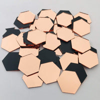NUORUI - 100 azulejos de mosaico de espejo hexagonal de 1.0 in, color oro rosa para proyectos de manualidades - Arteztik
