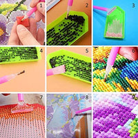 Kit de pintura de diamante 5D, redondo, perforación completa, bordado, punto de cruz, arte y manualidades, suministros de lona para decoración de pared del hogar, adultos y niños (2 unidades) - Arteztik
