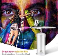 Kit de aerógrafo de mano, mini compresor de aire portátil pistola de pulverización de una sola acción USB recargable juego de aerógrafo para maquillaje, decoración de tartas, arte de decoración de uñas, pintura de tatuajes de manicura - Arteztik
