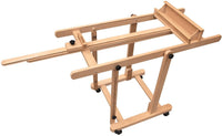 Caballete de estudio con marco en H, muy resistente, versátil, de madera de haya maciza para artista, caballete de pintura ajustable, móvil e inclinable, disponible - Arteztik
