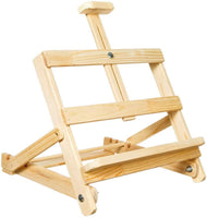 Caballete de estudio de madera de mesa con marco en H de 17 pulgadas de alto – caballete de pintura y exhibición de madera de pino natural, soporta hasta 12 pulgadas, soporte de escritorio resistente - Arteztik
