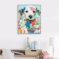 MXJSUA - Kit de pintura de diamante 5D por número, broca redonda, diamantes de imitación, arte para decoración de pared del hogar, perro dálmata, 12.0 x 16.0 in - Arteztik
