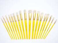 Jerry Q arte 18 Pcs puro Natural de cerdo juego de cepillo para polvo de cerdas para aceite, acrílico, tempera. Corto de madera asas jq181 - Arteztik
