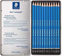 Staedtler Lumograph Grafito 100G6 - Lápices de dibujo y bocetos (6 grados, 100G6) - Arteztik
