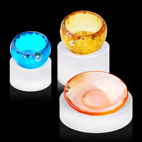 Molde de silicona de resina, Jhua, 3 moldes de resina de cristal de silicona, cuencos y platos pequeños, moldes de resina epoxi para hacer manualidades con flores, bolígrafos, jaboneras, bebidas, contenedores - Arteztik
