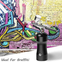 COSSCCI Upgraded Airbrush Kit, Portable Auto Mini Air Brush Gun with Compressor Kit Quiet Air Brush Painting Kits for Cake Decorating Makeup Art Nail Model Painting Tattoo Manicure (Black) - Arteztik
