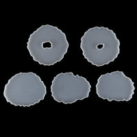 37YIMU 5 unidades de moldes de silicona para posavasos de resina, redondos irregulares de resina epoxi para fundición respetuosos con el medio ambiente, rodajas de ágata sintética, posavasos, decoración del hogar, accesorios de bricolaje - Arteztik
