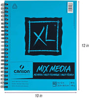 XL Spiral Multimedia Paper Pad 9 x 12 pulgadas Multiuso 60 hojas - Arteztik
