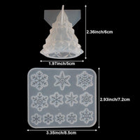 YalansmaiP Molde de resina para árbol de Navidad en forma de árbol de Navidad, molde de fundición de silicona 3D, molde de fundición con copo de nieve para decoración de Navidad - Arteztik
