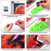 XPCARE Kit de pintura de diamantes, redondo, broca completa, kit de pintura de diamantes 5D por número, para decoración de pared del hogar, adultos y niños, 12 x 12 pulgadas, luna - Arteztik
