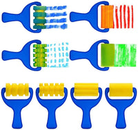 Kit de pintura de aprendizaje temprano para niños, brochas de pintura de esponja para niños, para aprender a hacer tú mismo, incluye esponja de espuma con patrón de flores y 26 alfabetos ingleses, 47 piezas - Arteztik
