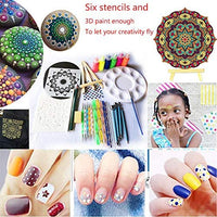 Juego de 35 herramientas de pintura con diseño de mandala, incluye plantillas, plantillas, mandala, plantilla, lápiz capacitivo para pintar rocas, mandella, arte y dibujo. - Arteztik
