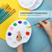Juego de 20 pinceles de pintura con 5 bandejas de pintura para niños y adultos, palé de pintura y pincel para pintura acrílica de acuarela y pintura corporal para rostro o roca (25 piezas) - Arteztik
