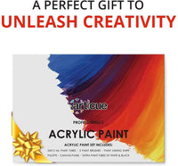 Articue - Juego de pintura acrílica de 24 colores con lienzo, pinceles, paleta y cuchillo, un kit completo de pintura en lienzo para adultos y adolescentes - Arteztik
